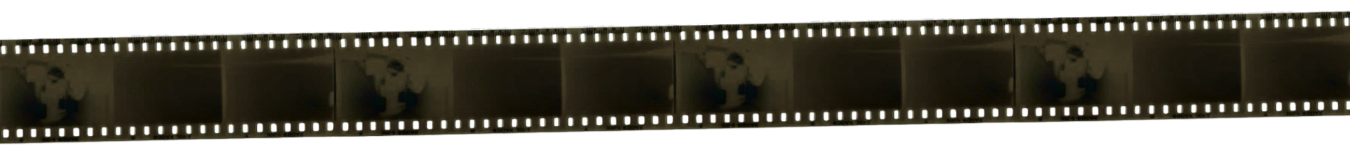 A strip of film negatives showing multiple frames, some of which contain imagery of a person.
