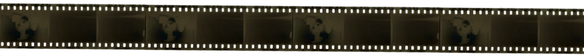 A strip of film negatives showing multiple frames, some of which contain imagery of a person.