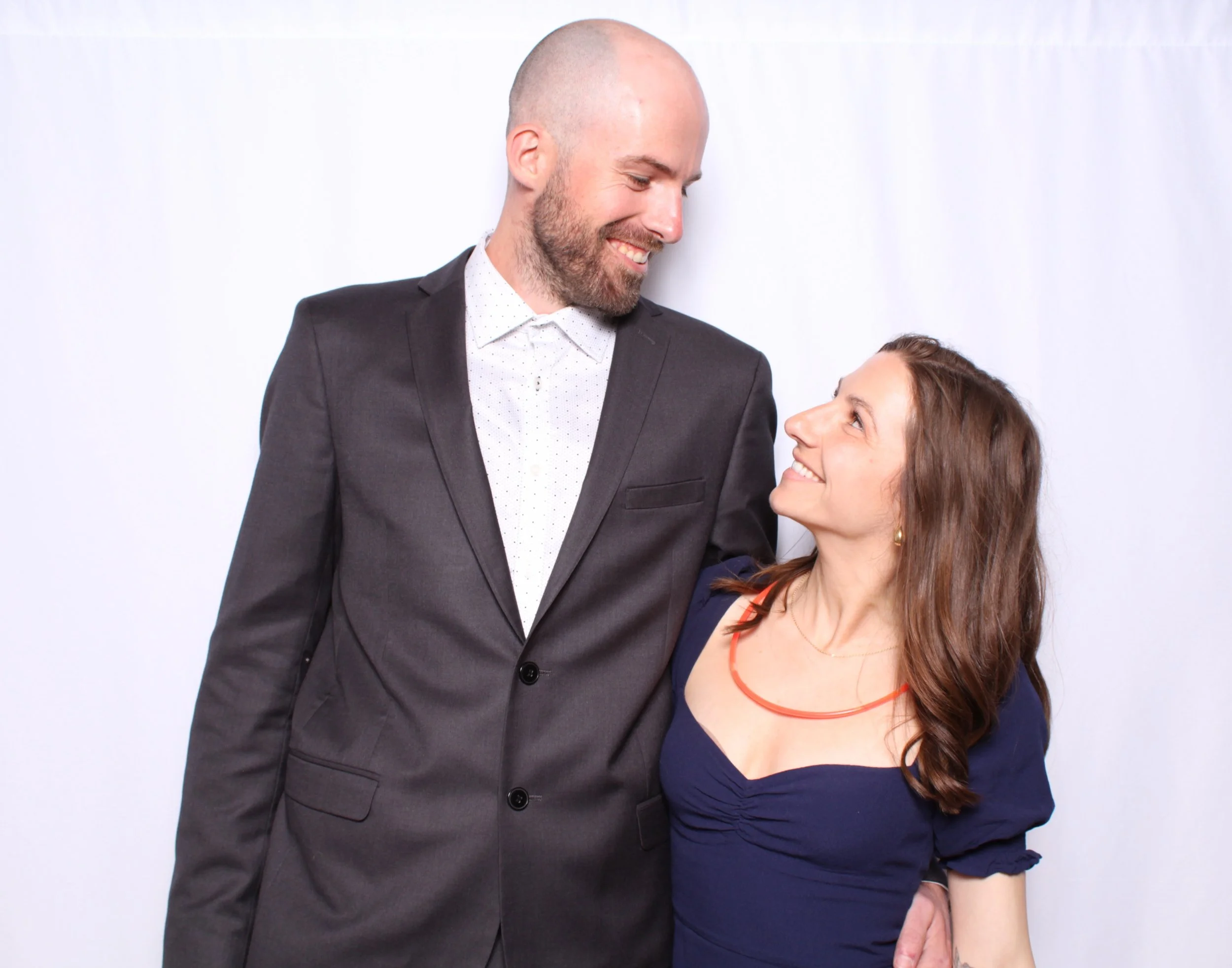 Beautiful couple taking photos at the Wedding Photobooth in Toronto.