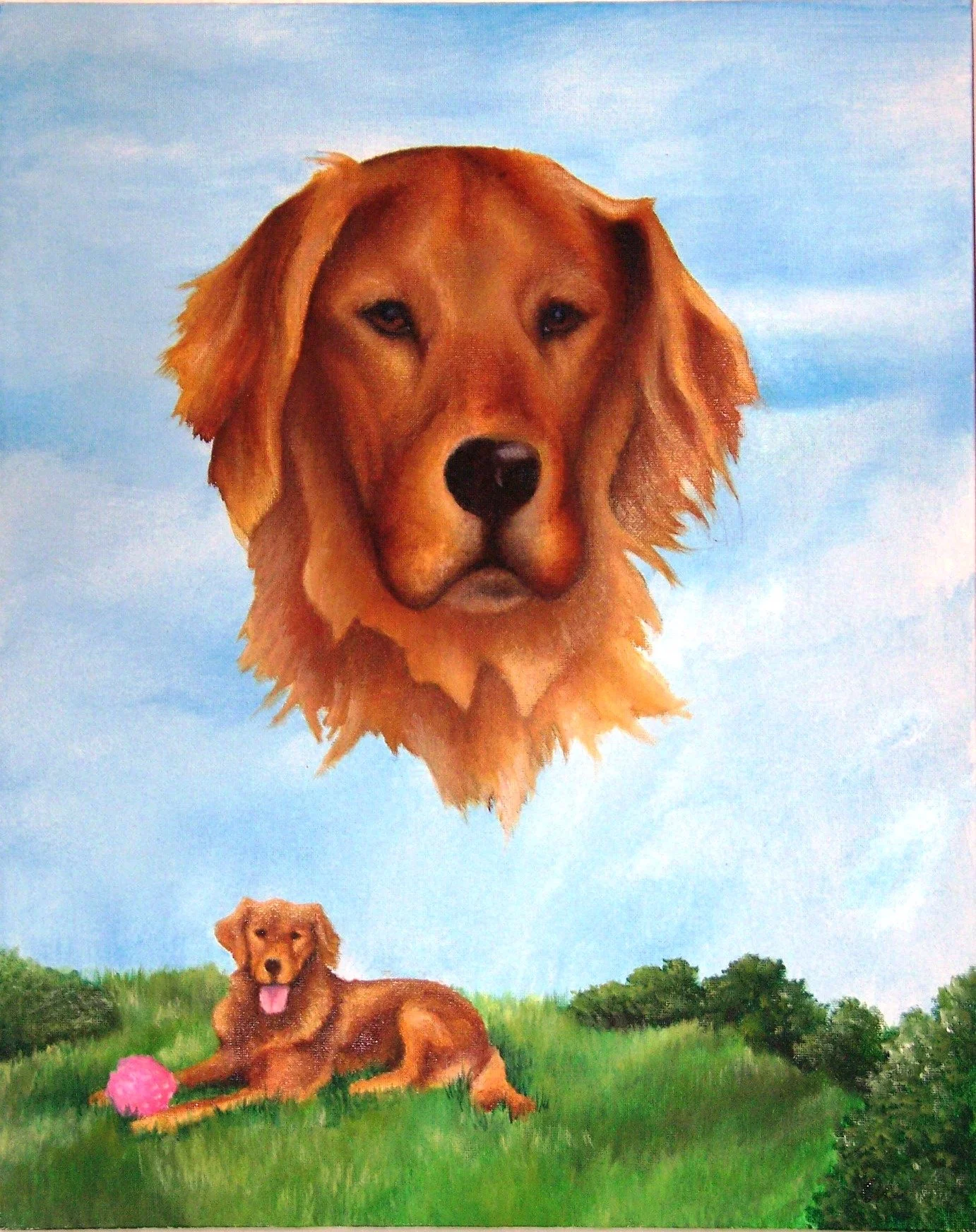 This memorial is to Thunder whose gentle playful nature was always welcome around the house. Owner Donna Merkel.