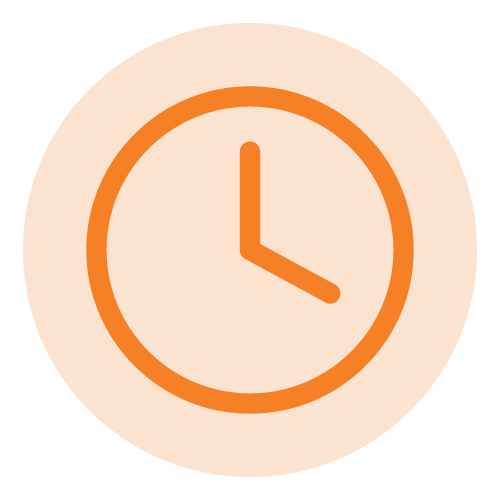 An orange circle on a black background.