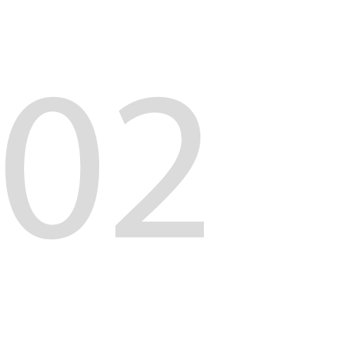 Black background with large gray number 02 in the center