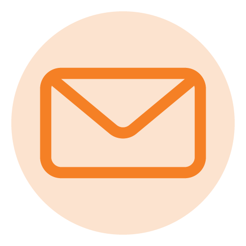 A large orange circle on a white background.