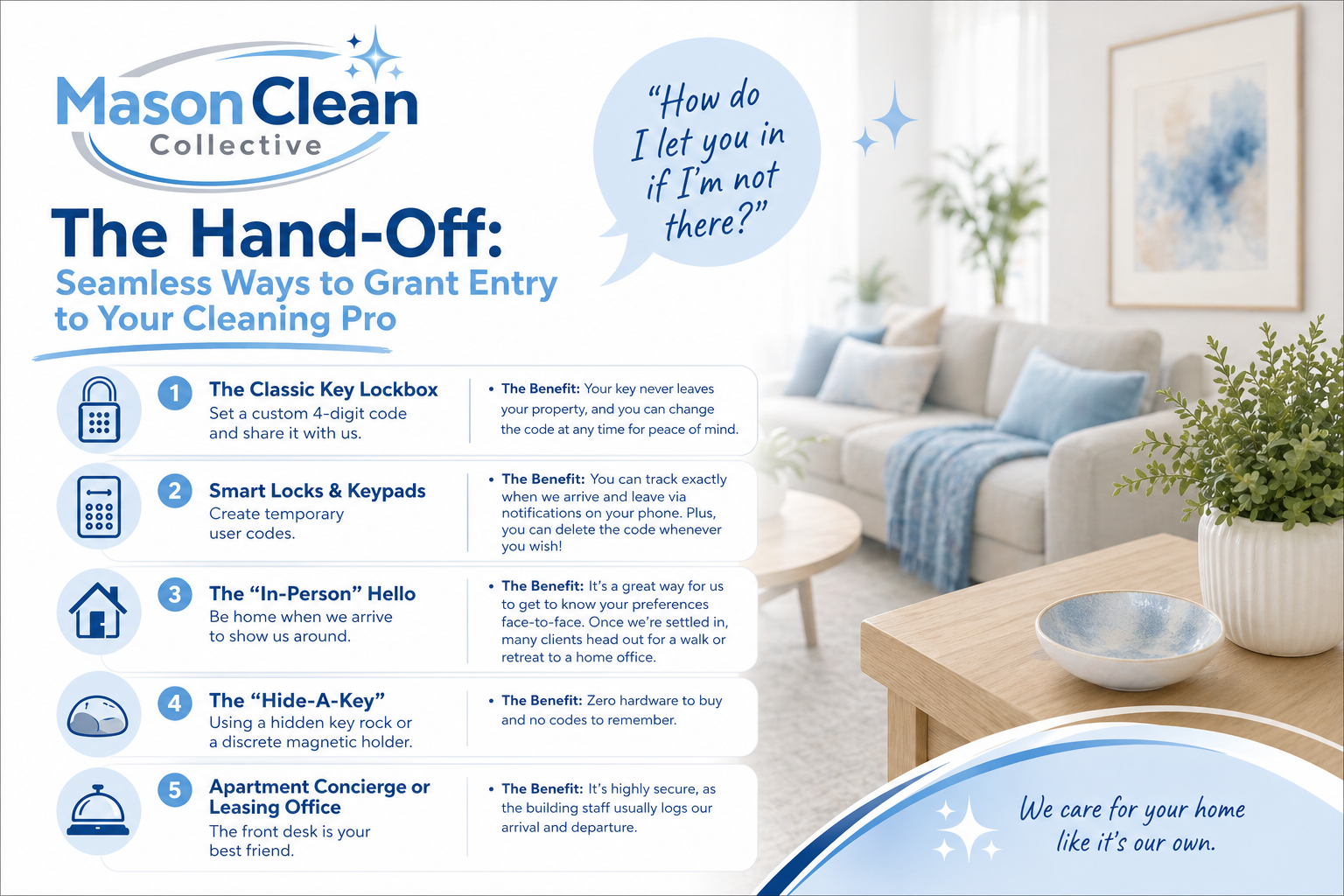 The Hand-Off: Seamless Ways to Grant Entry to Your Cleaning Pro