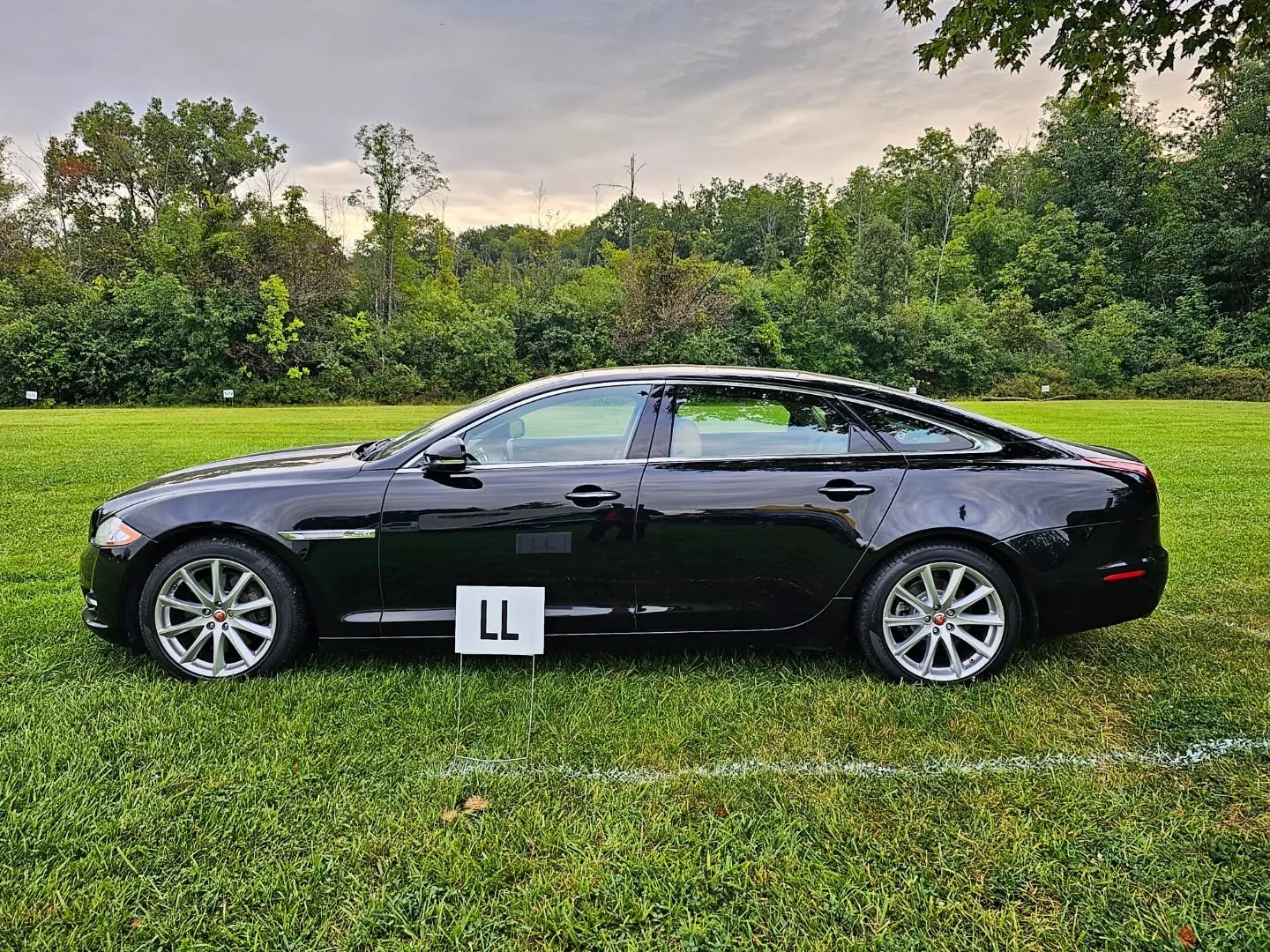 7am at the #torontotriumphclub #britishcarday #first #jaguarcars #jaguarxjl #xjl #blackjaguar