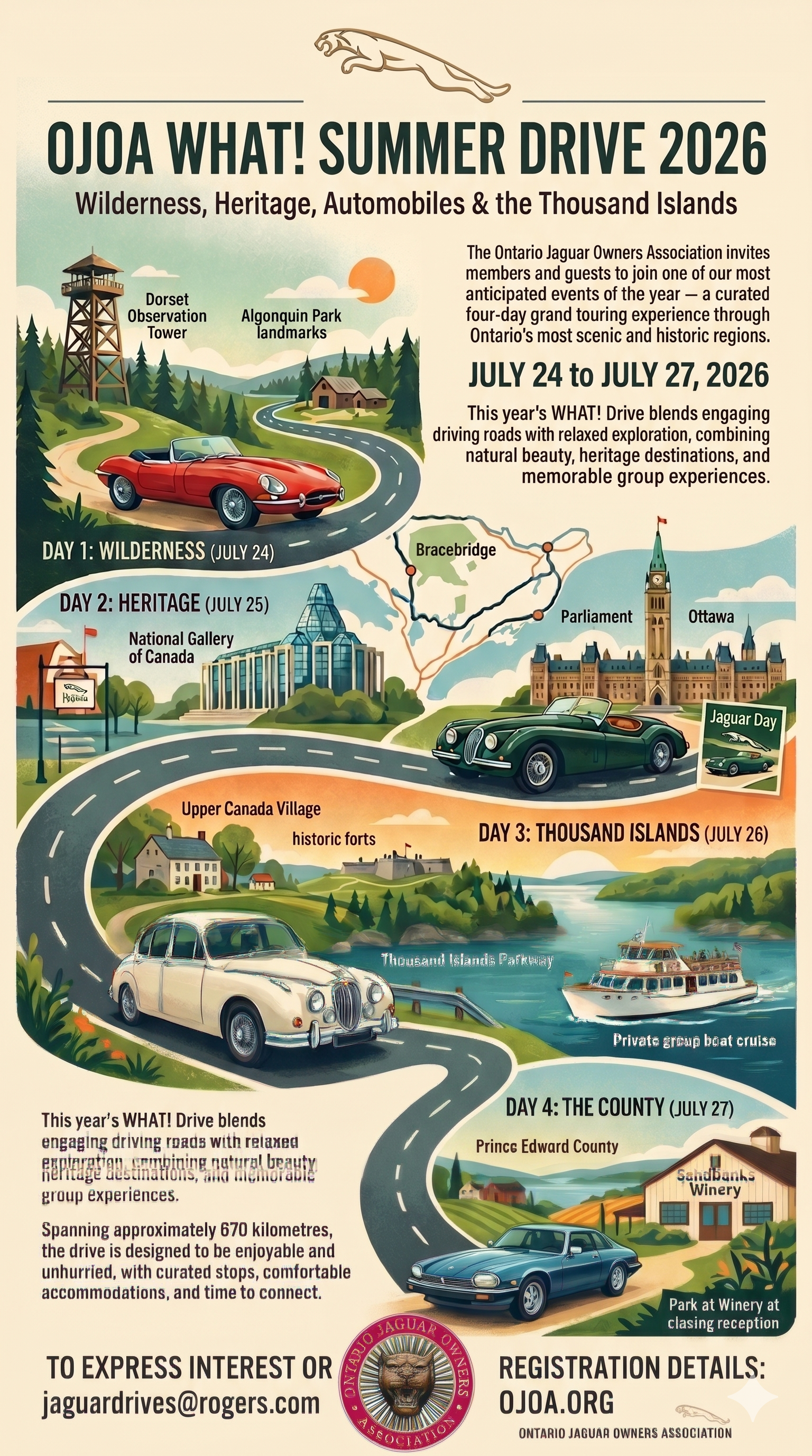OJOA WHAT! Summer Drive 2026 - Wilderness, Heritage, Automobiles & the Thousand Islands