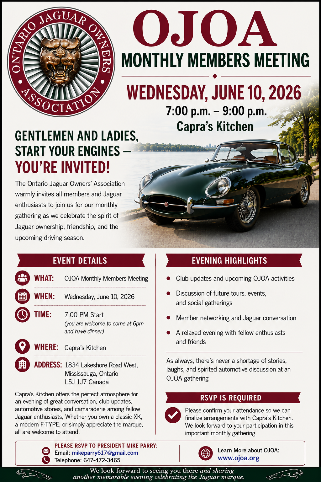OJOA MONTHLY MEMBERS MEETING WEDNESDAY, JUNE 10, 2026