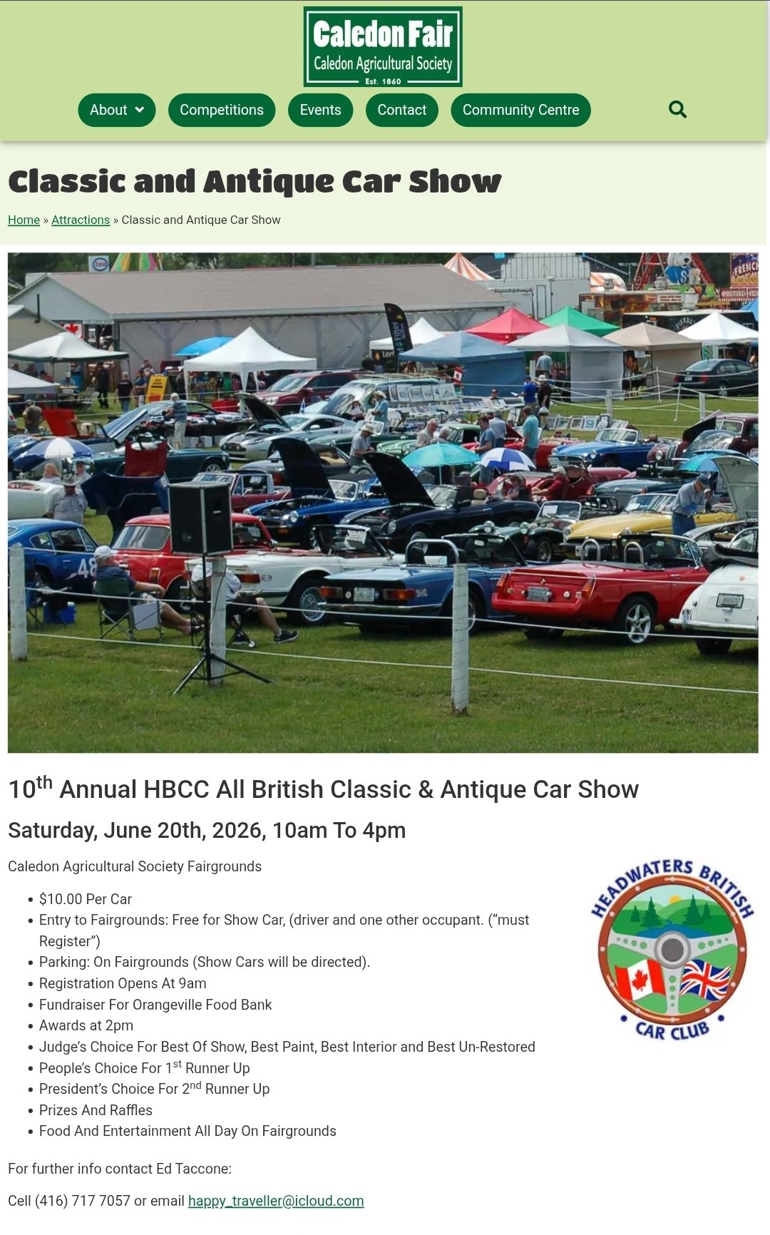 10th Annual HBCC All British Classic & Antique Car Show