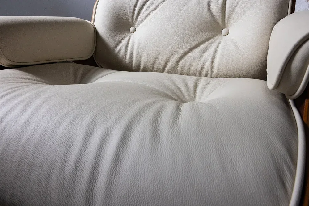 Eames lounge chair with new leather cushions