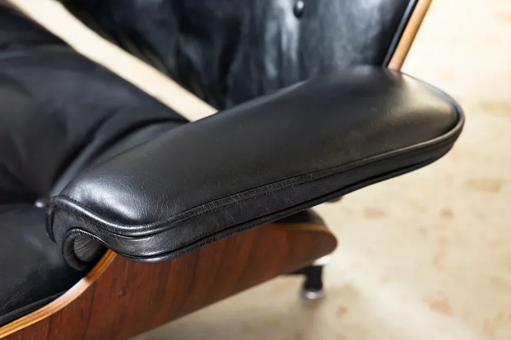 Eames lounge restored leather arm