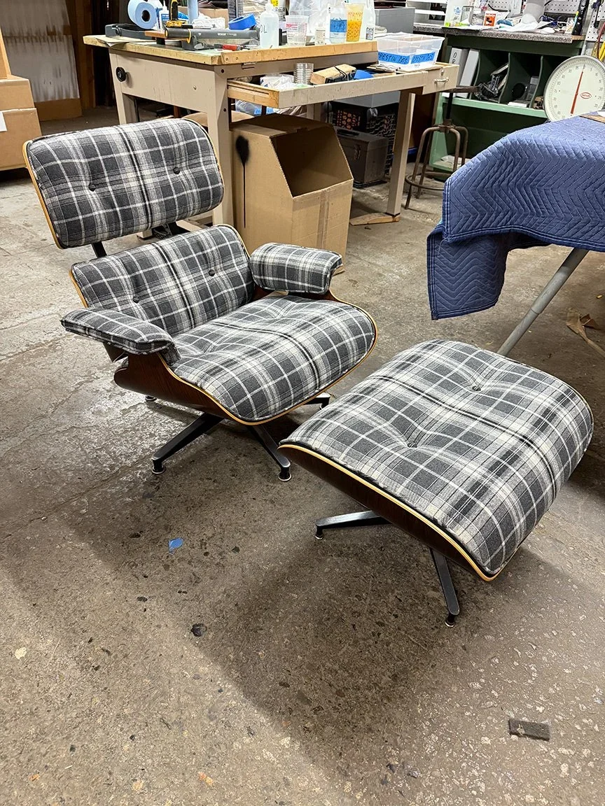 Plaid Eames Lounge Chair Repair & Restoration