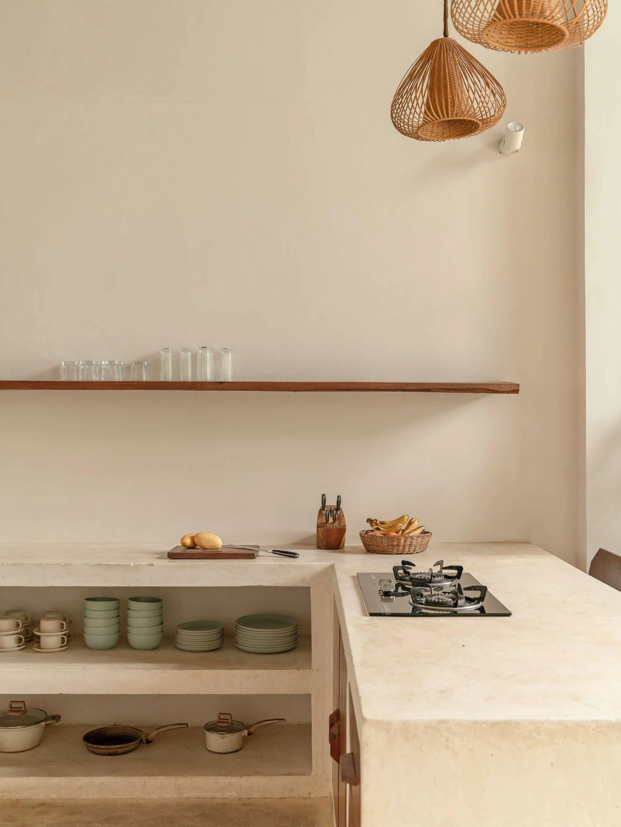 Minimalist kitchen photo, Villa Photography for beautiful accommodation at Seaclub Siargao, Philippines. An aesthetic resort in tropical paradise with amazing kithen design 