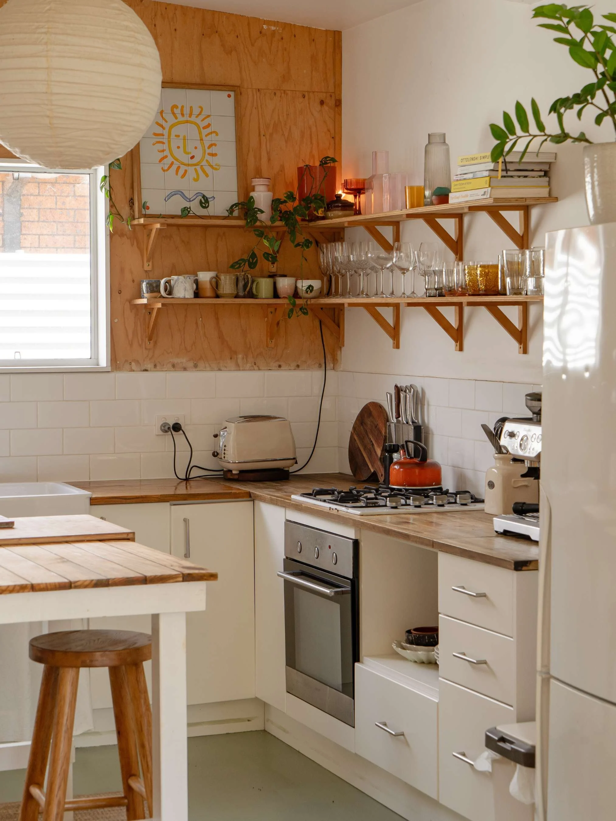 70s-inspired retro kitchen photography of Crescent Head, NSW, Australia. A photoshoot at a Beach Shack near Sea Sea Hotel 