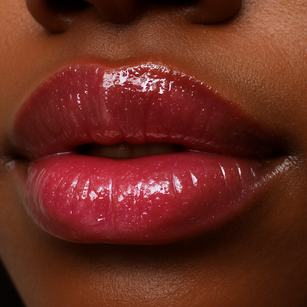 Fairy Tale Rose - Gleaming Magenta Gloss on Full Lips.png