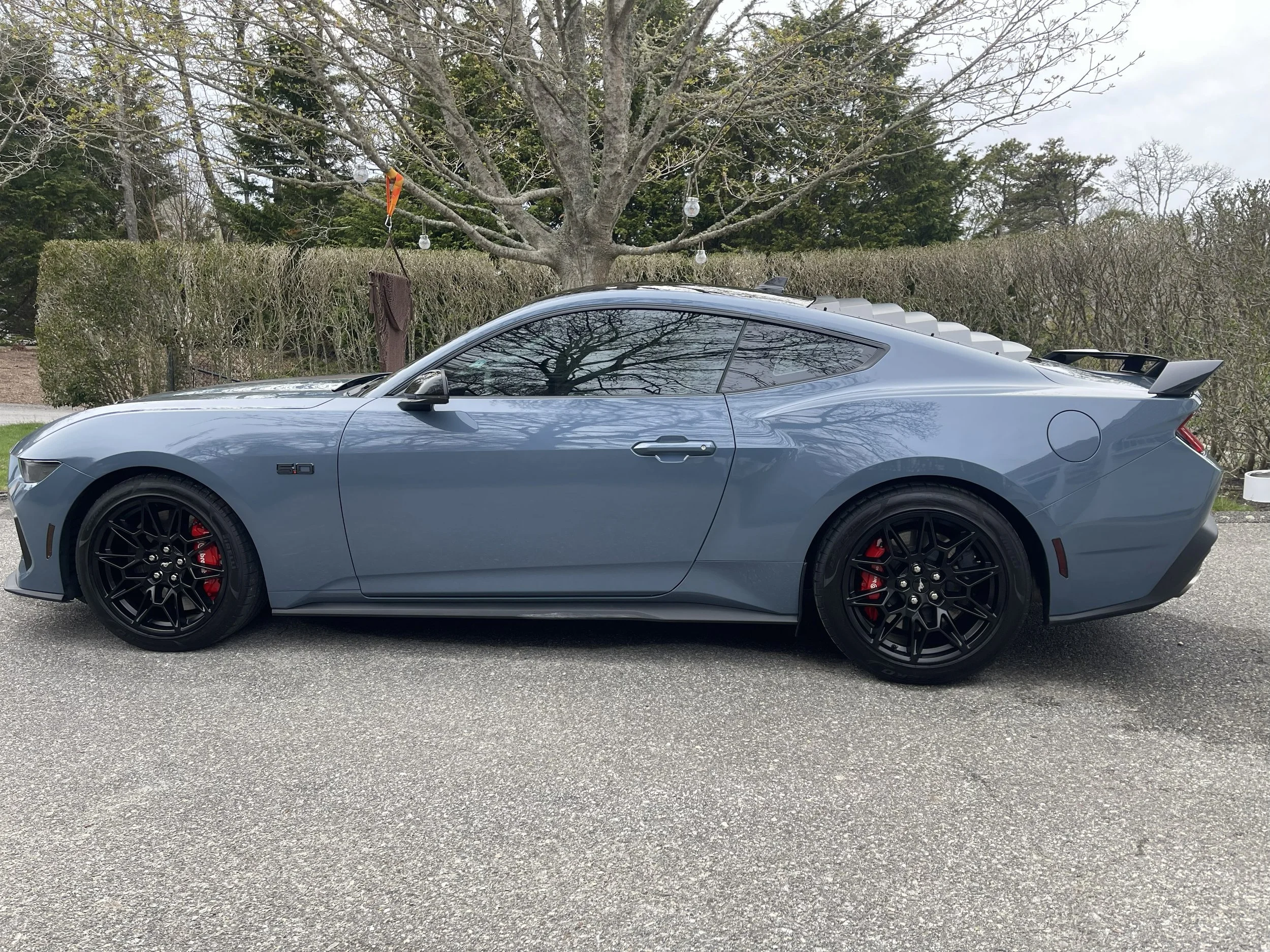 Graber blue Mustang freshly coated with Gyeon MOHS EVO in Chatham, MA.