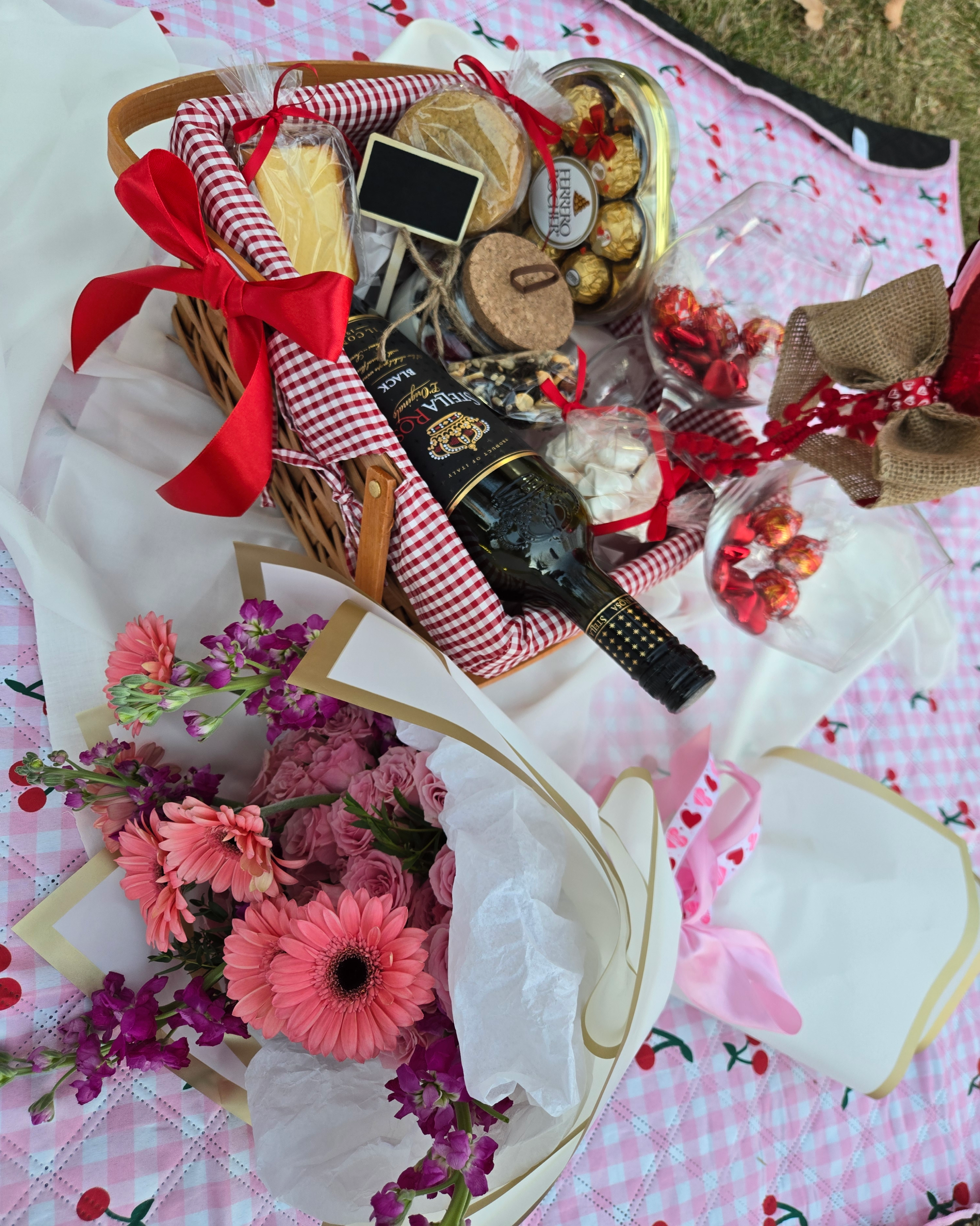 Customized Flower and Candy Basket Combo