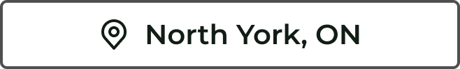 Text displaying 'North York, ON' with a location pin icon on a dark background.