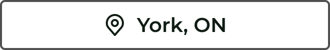 Map marker icon with text indicating York, Ontario.