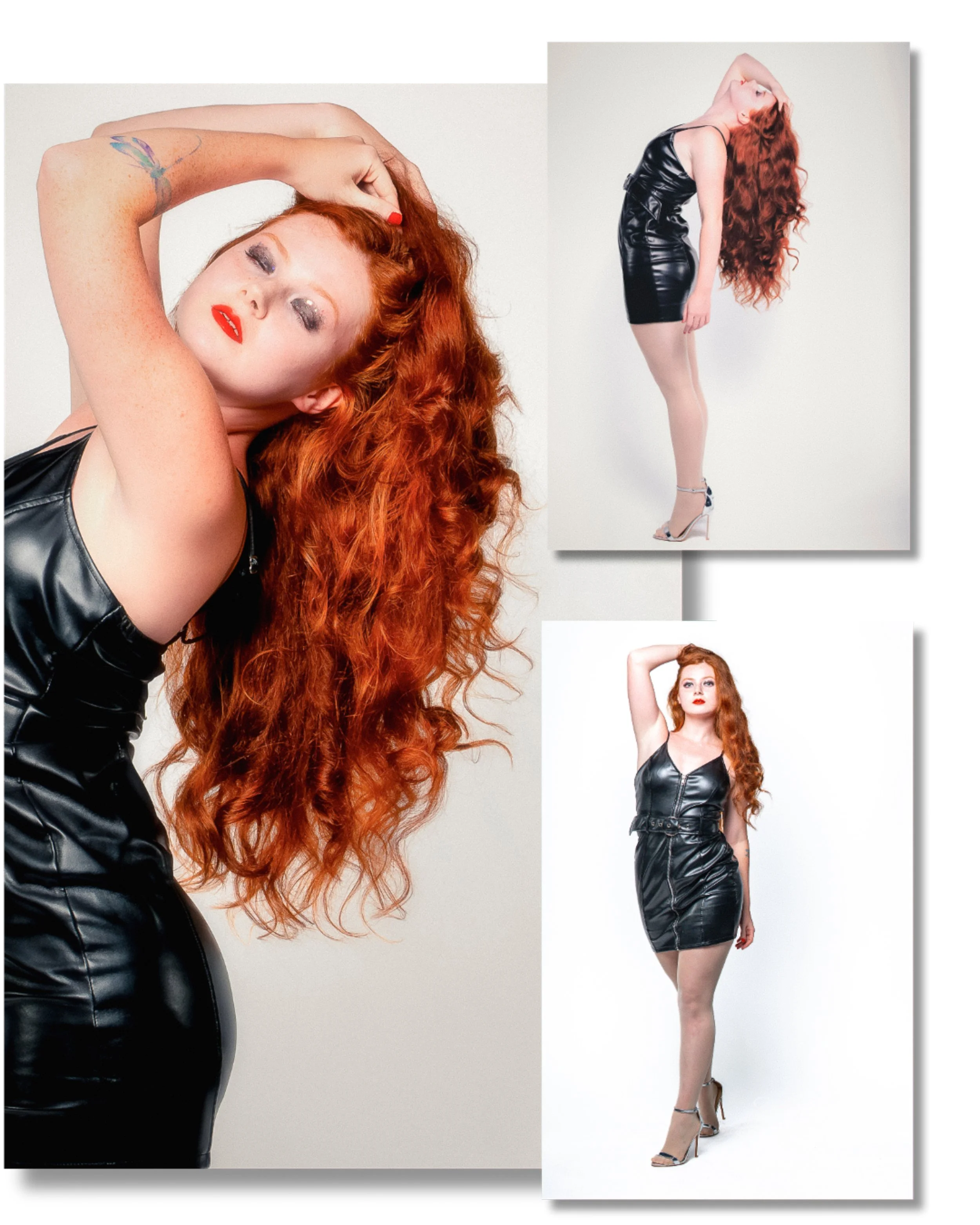 Creative fashion portrait featuring expressive movement and editorial styling during a ScottyD TFP collaboration in Dayton, Ohio.