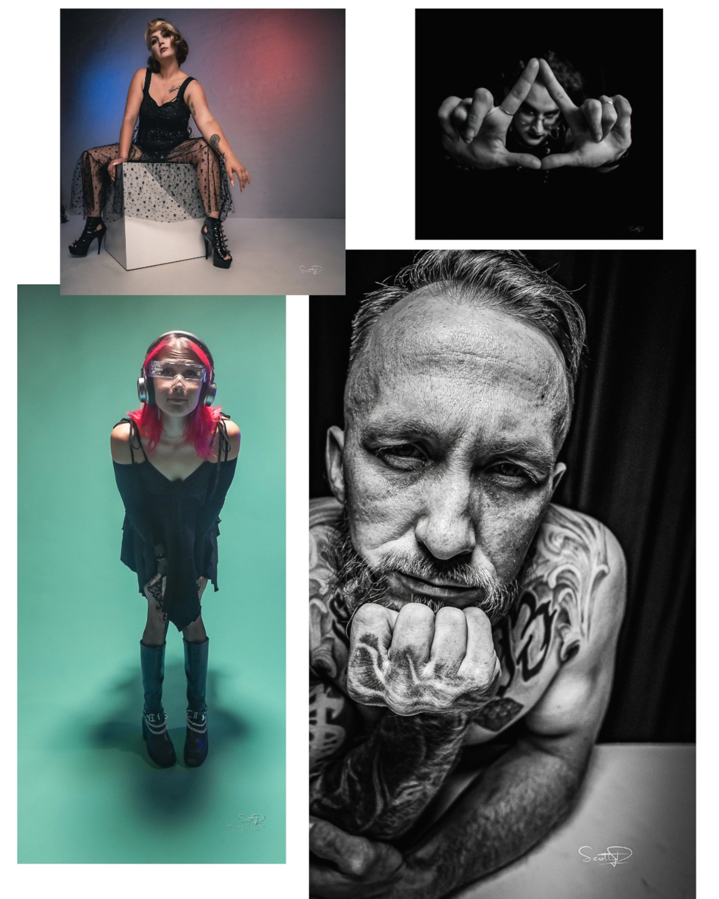 Creative fashion portrait featuring expressive movement and editorial styling during a ScottyD TFP collaboration in Dayton, Ohio.