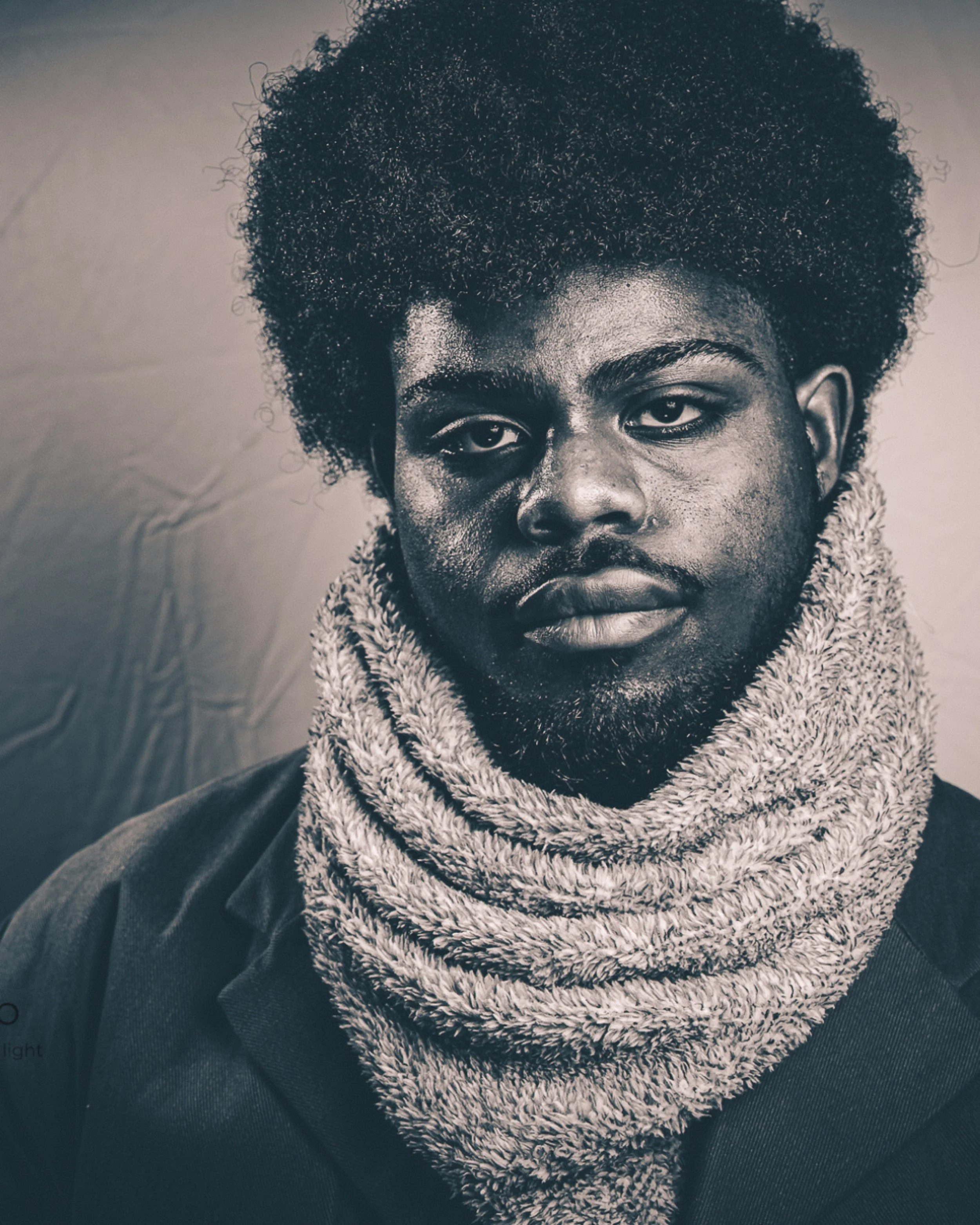 Creative fashion portrait featuring expressive movement and editorial styling during a ScottyD TFP collaboration in Dayton, Ohio.