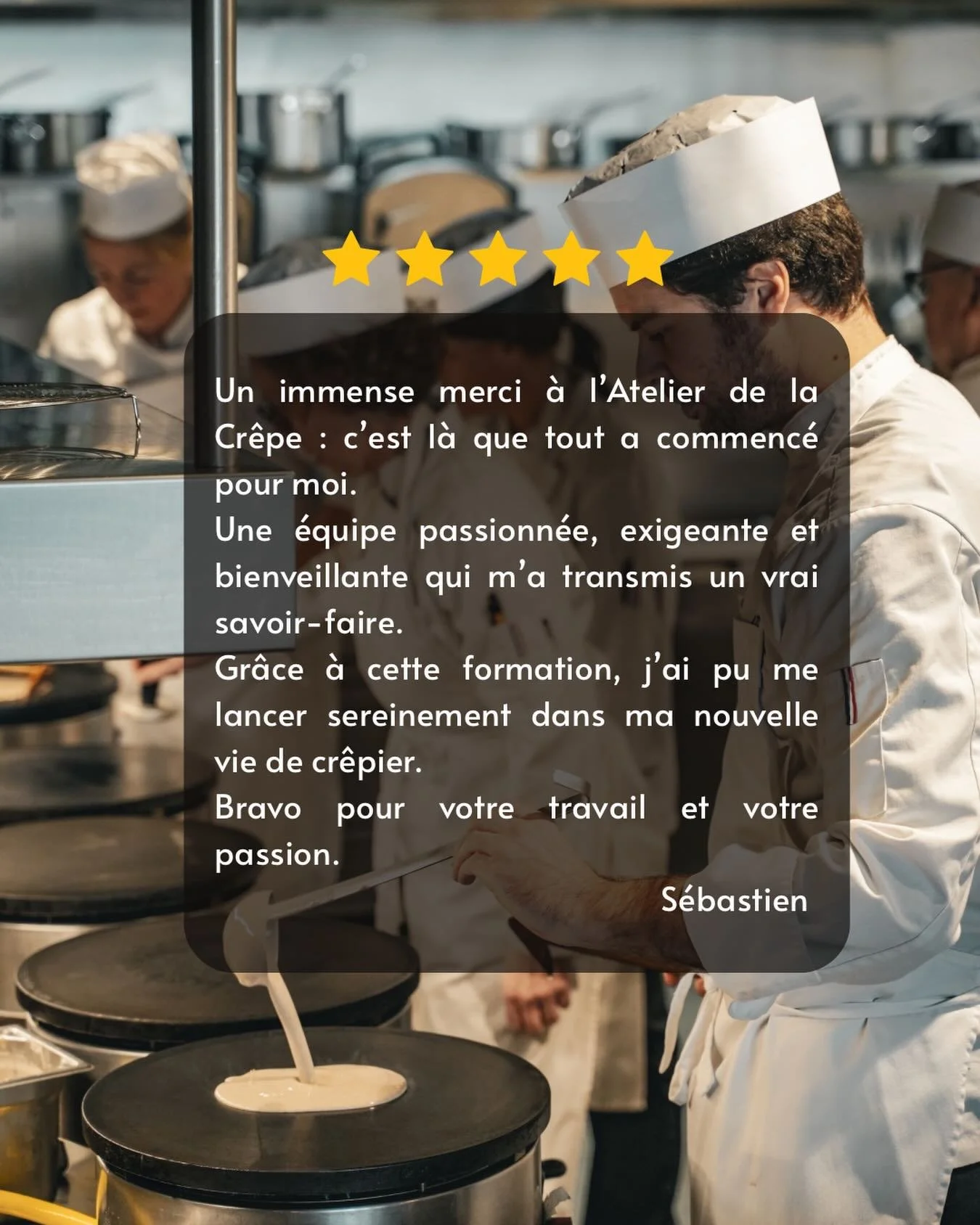 Un immense merci &agrave; Sebastien pour ce retour d&rsquo;exp&eacute;rience, en tant que stagiaire de notre CQP Cr&ecirc;pier, &agrave; l&rsquo;Atelier de la Cr&ecirc;pe.

Venez d&eacute;couvrir nos formations sur notre site !

#formation #saintmalo