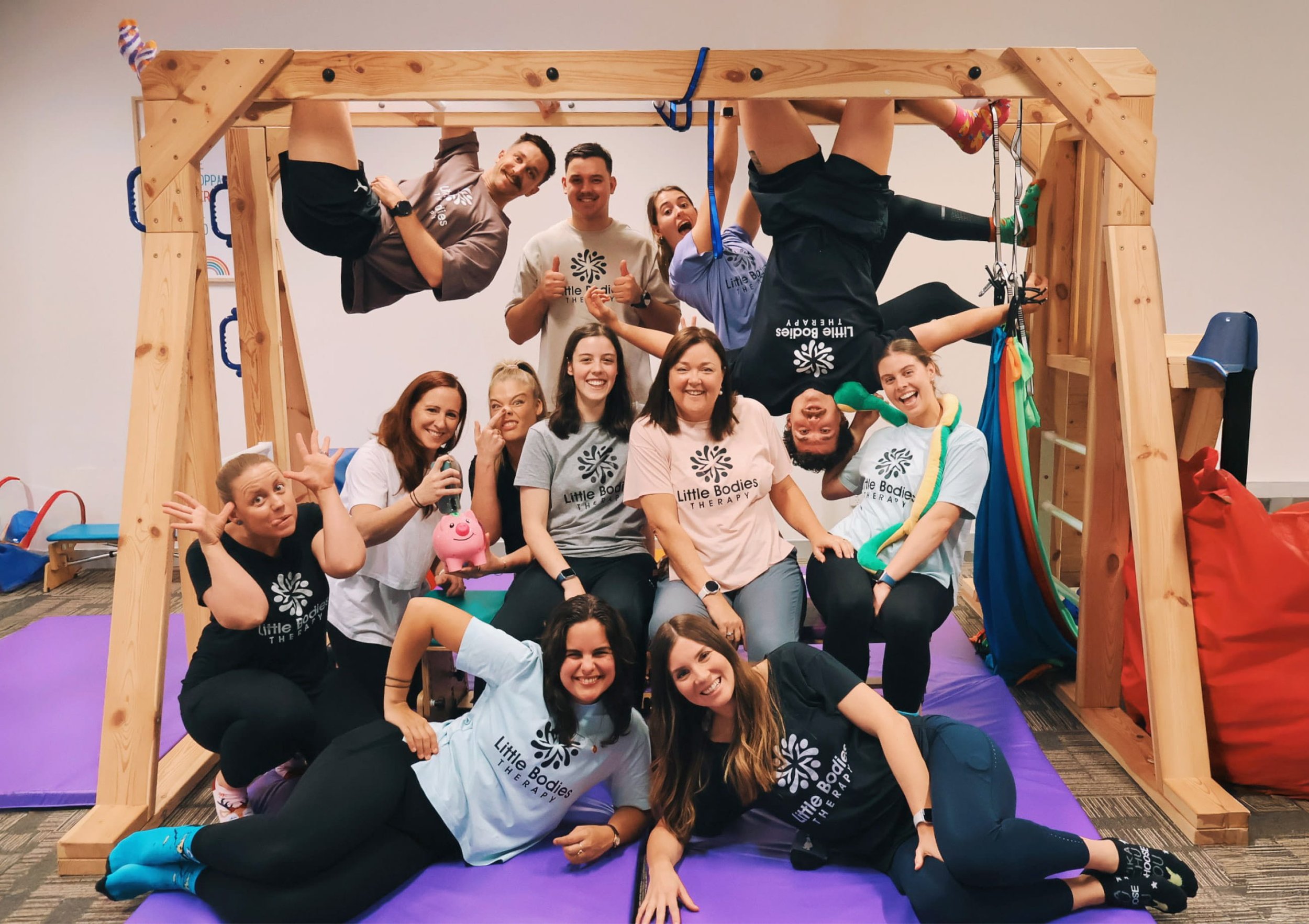 Alt text: Little Bodies Therapy team group photo in the clinic