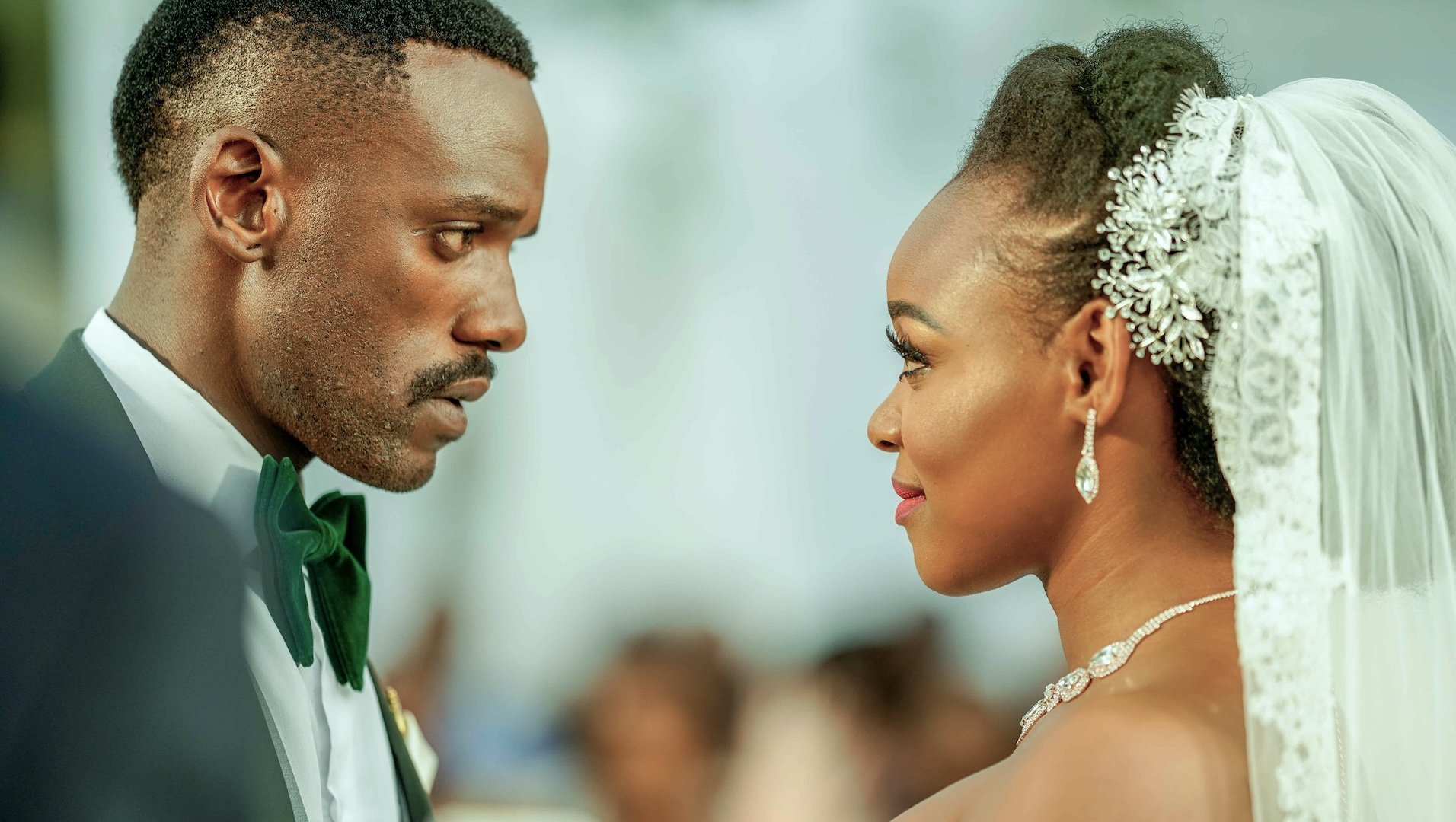 Bonko Khoza and Mbalenhle Mavimbela in The Wife, which set multiple records on Showmax. S1 PR by Plot Twist. 