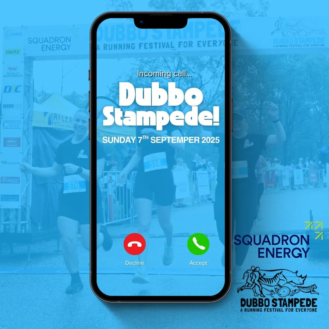 ⏳ Only 3 weeks to go! 🏃&zwj;♀️🐆🏃&zwj;♂️
The Dubbo Stampede is back on Sunday, 7 September 2025 and the countdown is officially on! 💪

Pick your perfect challenge:
🐕 5 km Dingo Dash &ndash; Fast, fun, and perfect for all levels
🐆 10 km Cheetah C