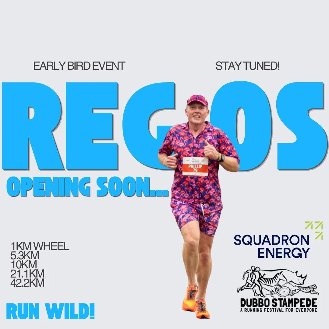 🚨💸 SAVE YOUR COINS, RUNNERS! 💸🚨

PSA: Early Bird Tickets for Dubbo Stampede 2025 are dropping the week of April 7th &ndash; which means you can lock in your spot and still afford post-run snacks! 🍕🏃&zwj;♂️💨

Don't be that friend who forgets an