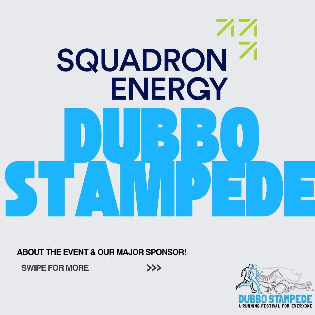 🚀✨ SPONSOR HIGHLIGHT ✨🚀

We&rsquo;re thrilled to welcome Squadron Energy, Australia&rsquo;s leading renewable energy company, as a major sponsor for the Dubbo Stampede 2025! 🏃&zwj;♀️💨🌱

With their incredible support, we&rsquo;re gearing up for a