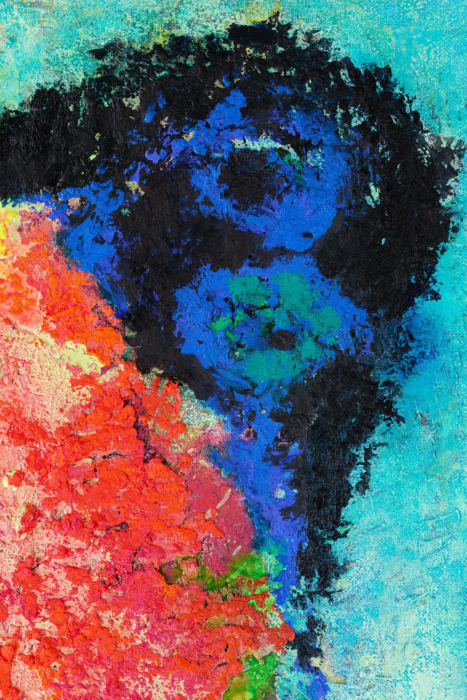 滲出液とかさぶた 1(犬石物語)
Exudate and Scab 1 (The Dog-Stone Tale)
2026 年
100×100cm
Oil and Oil Bar on Panel
Photo: Kuroda Michihiro