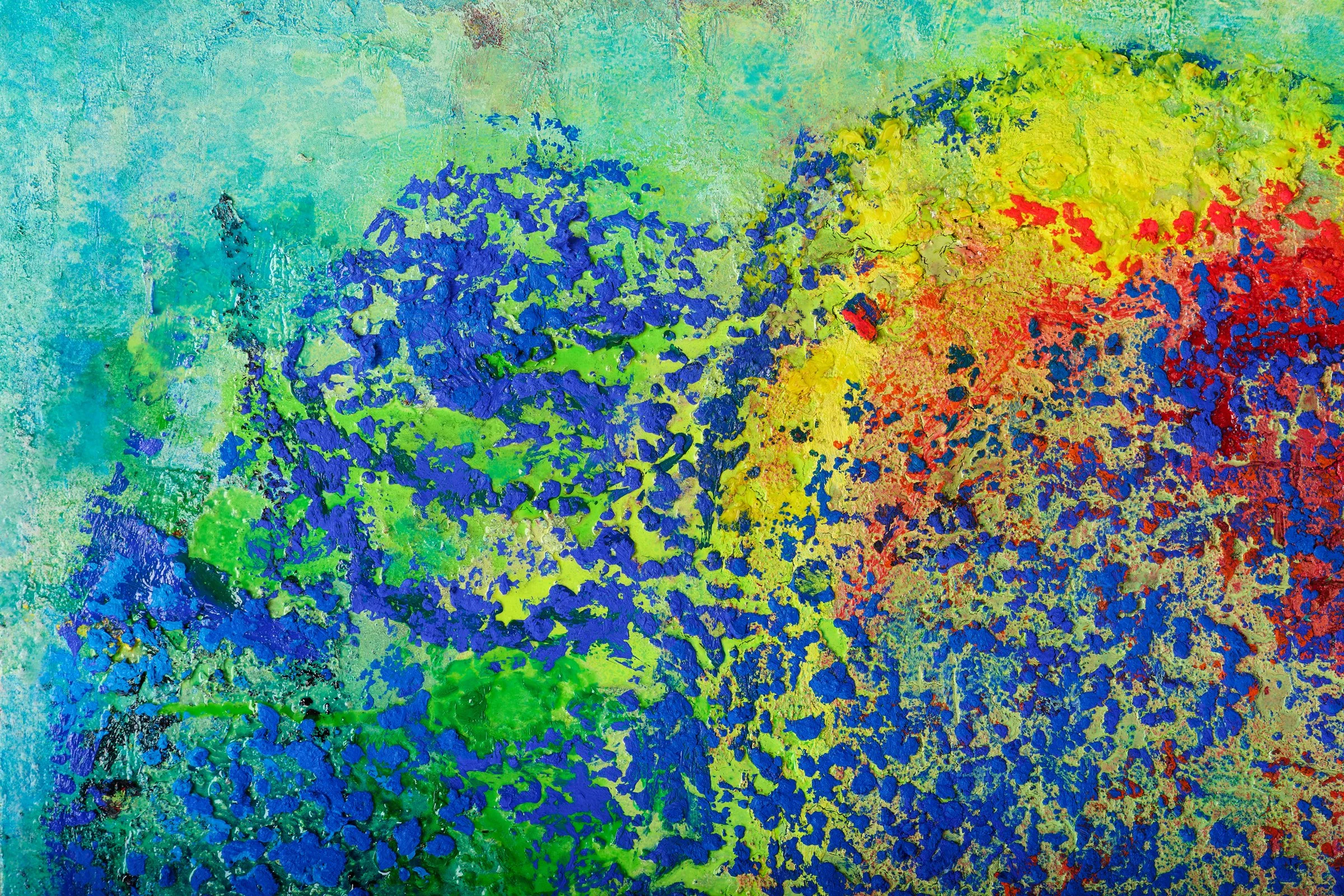 滲出液とかさぶた 1(犬石物語)
Exudate and Scab 1 (The Dog-Stone Tale)
2026 年
100×100cm
Oil and Oil Bar on Panel
Photo: Kuroda Michihiro