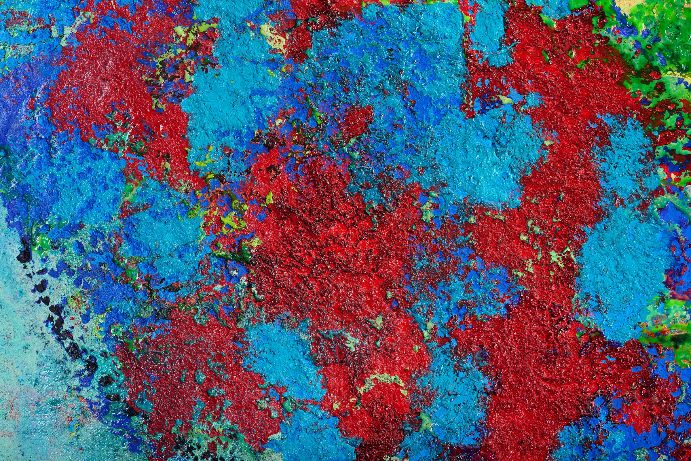 滲出液とかさぶた 1(犬石物語)
Exudate and Scab 1 (The Dog-Stone Tale)
2026 年
100×100cm
Oil and Oil Bar on Panel
Photo: Kuroda Michihiro