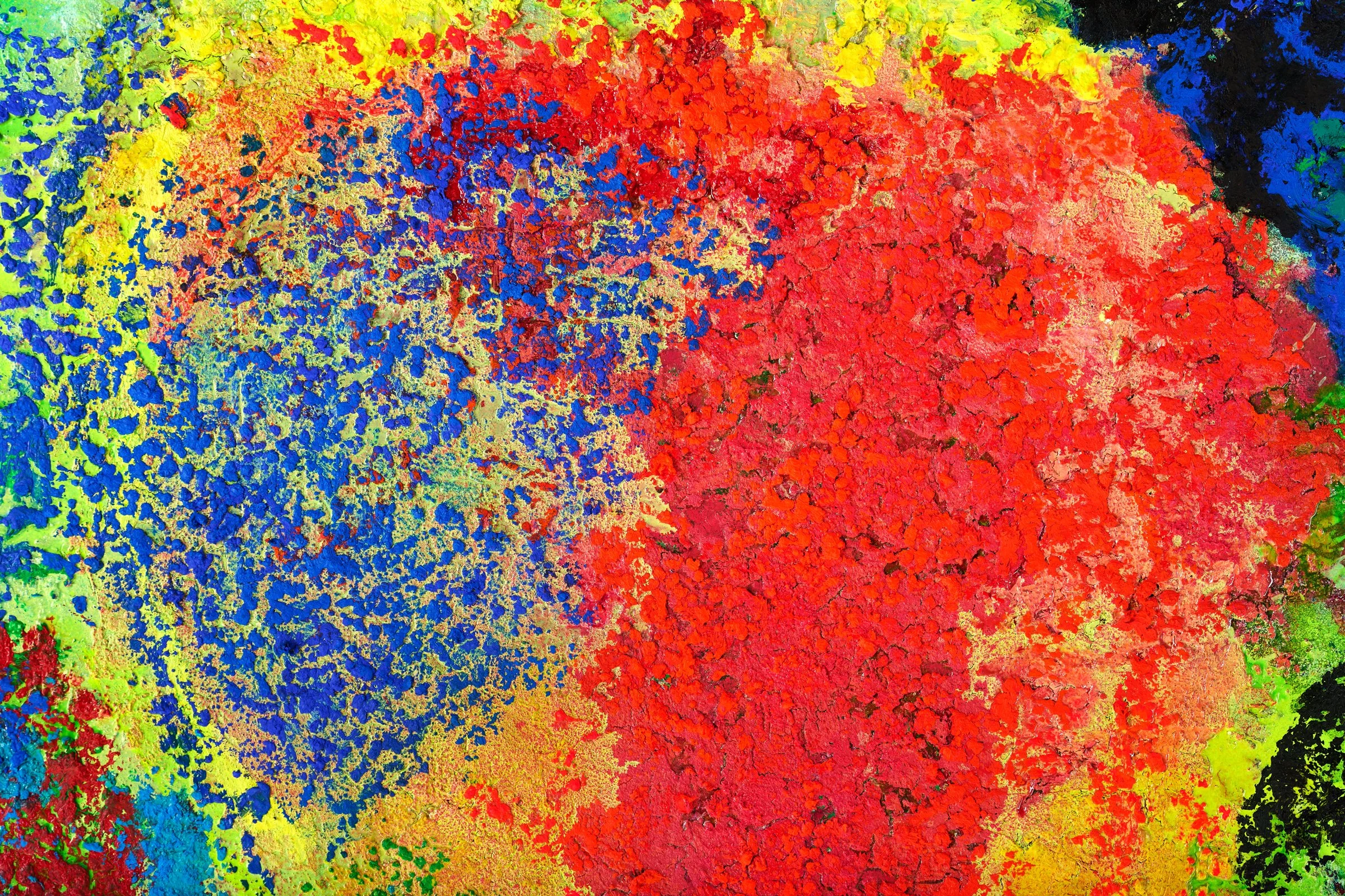 滲出液とかさぶた 1(犬石物語)
Exudate and Scab 1 (The Dog-Stone Tale)
2026 年
100×100cm
Oil and Oil Bar on Panel
Photo: Kuroda Michihiro