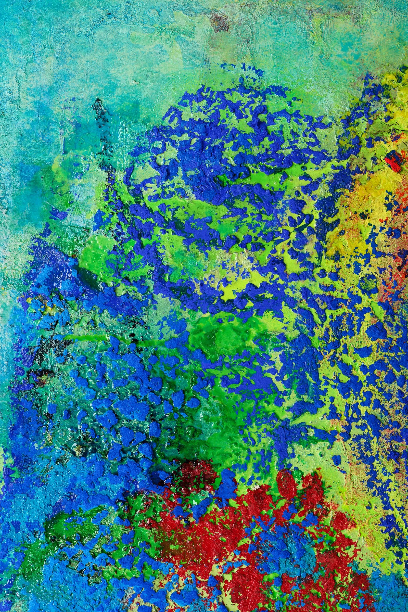 滲出液とかさぶた 1(犬石物語)
Exudate and Scab 1 (The Dog-Stone Tale)
2026 年
100×100cm
Oil and Oil Bar on Panel
Photo: Kuroda Michihiro