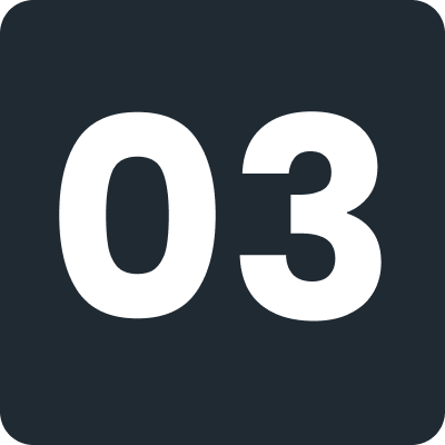 Number 03 on a black background.
