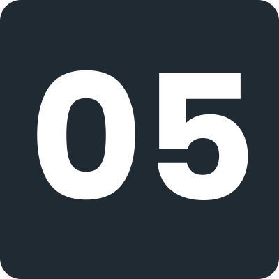 Number five on a dark background
