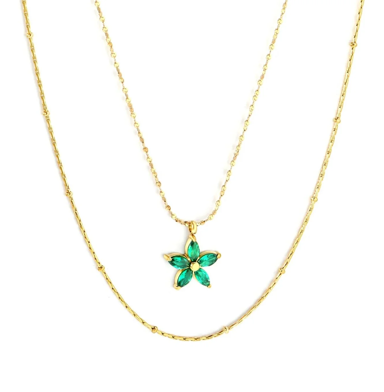 Elegance Blossom Double-Layer Necklace