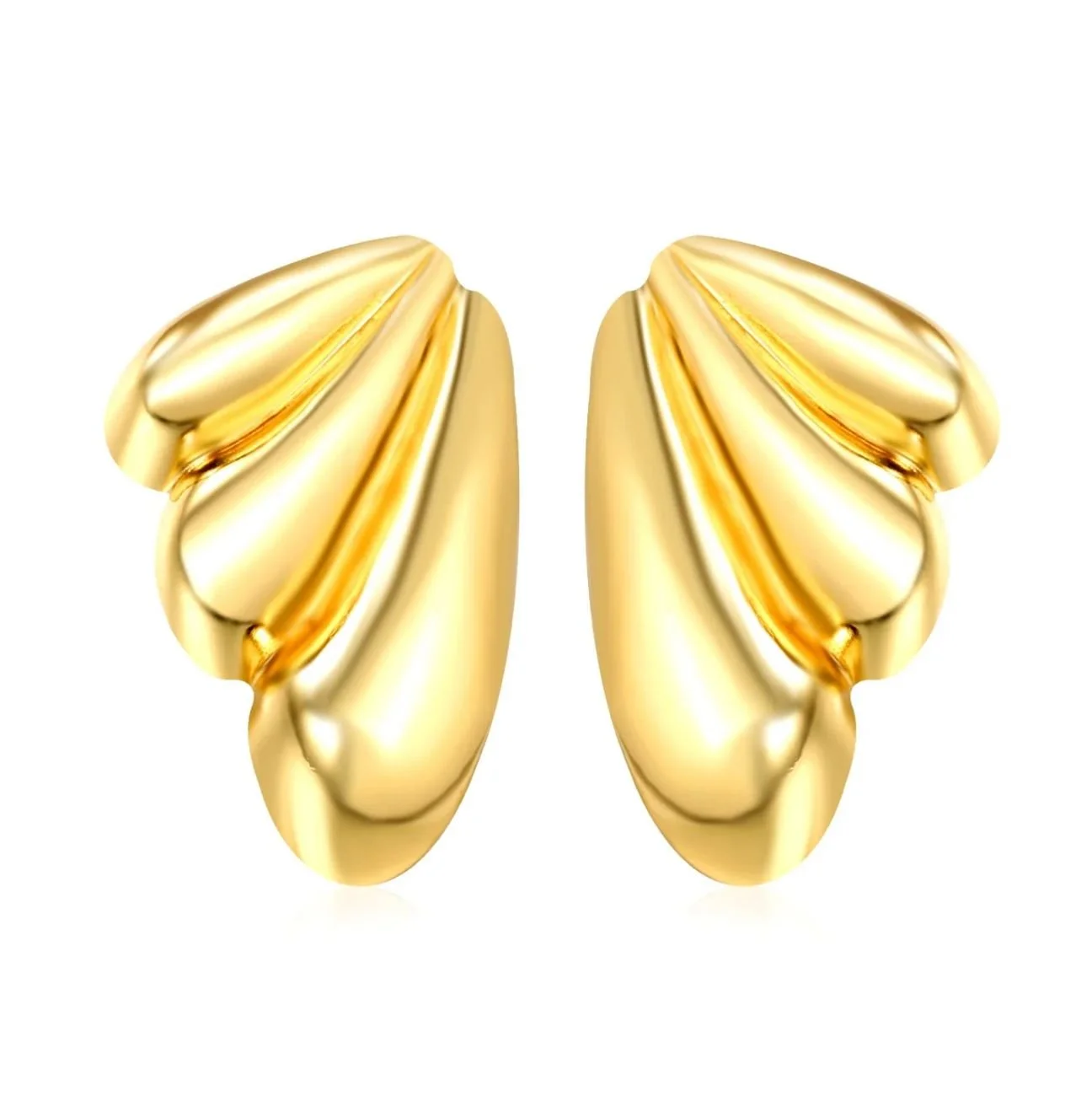 Winged Elegance Gold Earrings