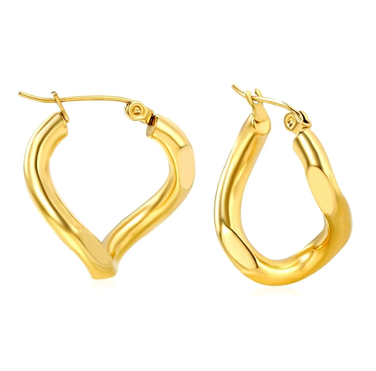 Twisted Angled Hoop Earrings