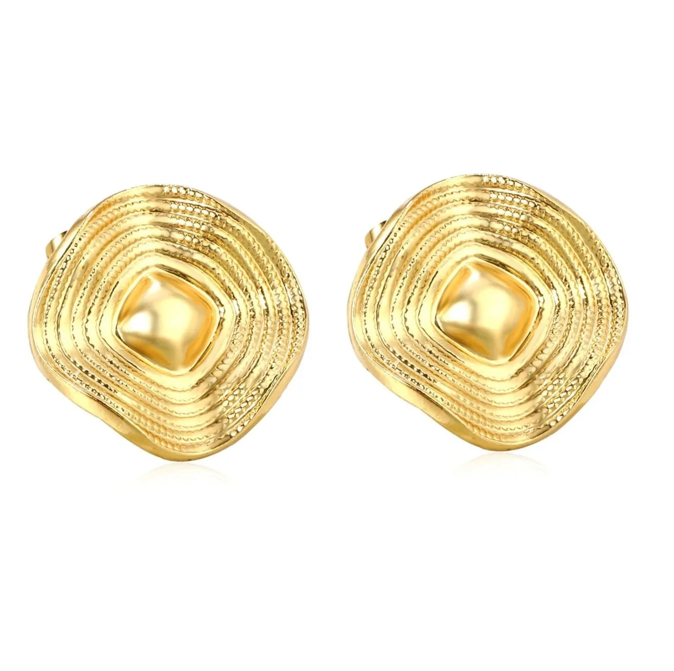 Square Wave Textured Stud Earrings