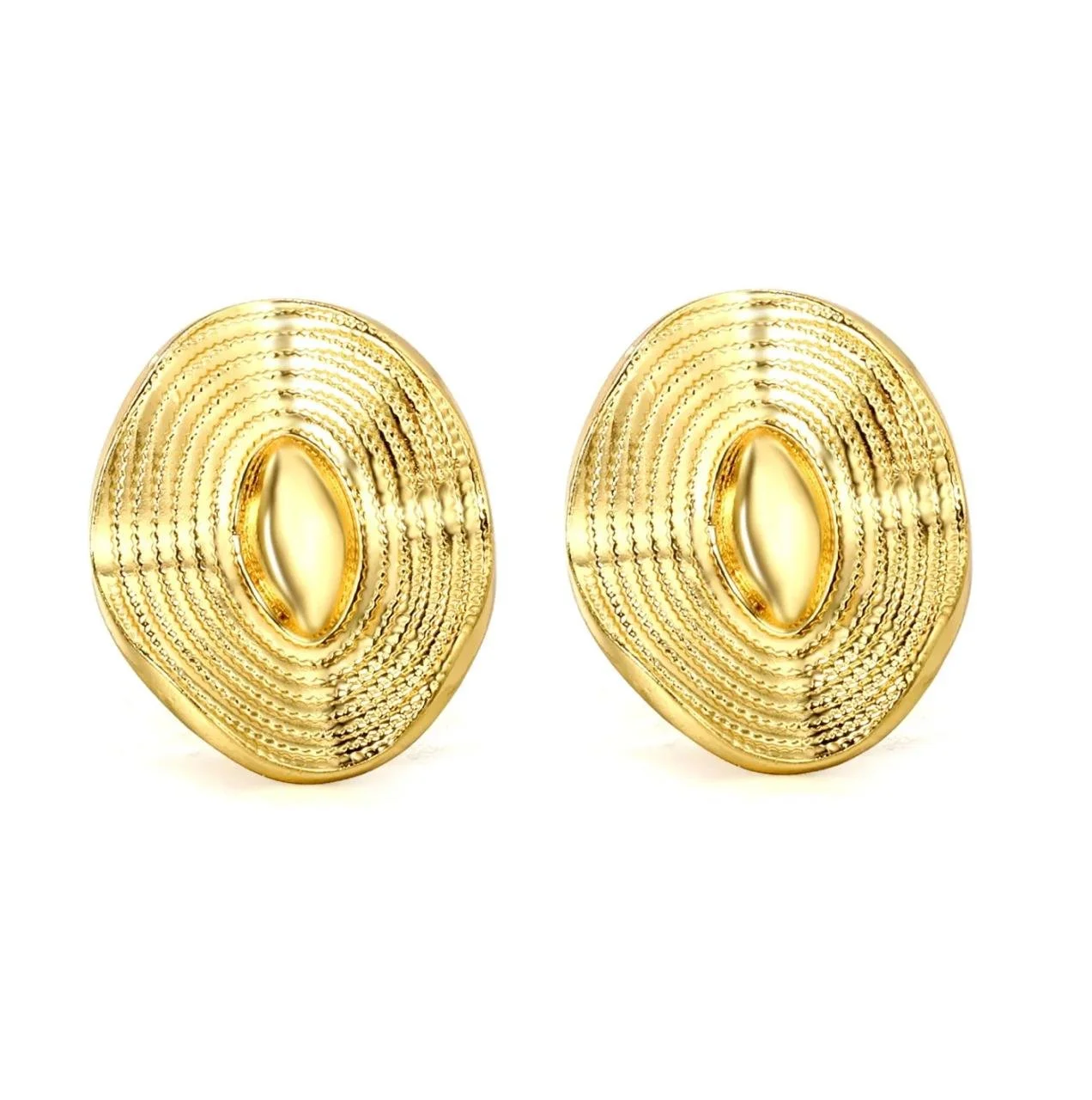 Golden Elegance Textured Stud Earrings