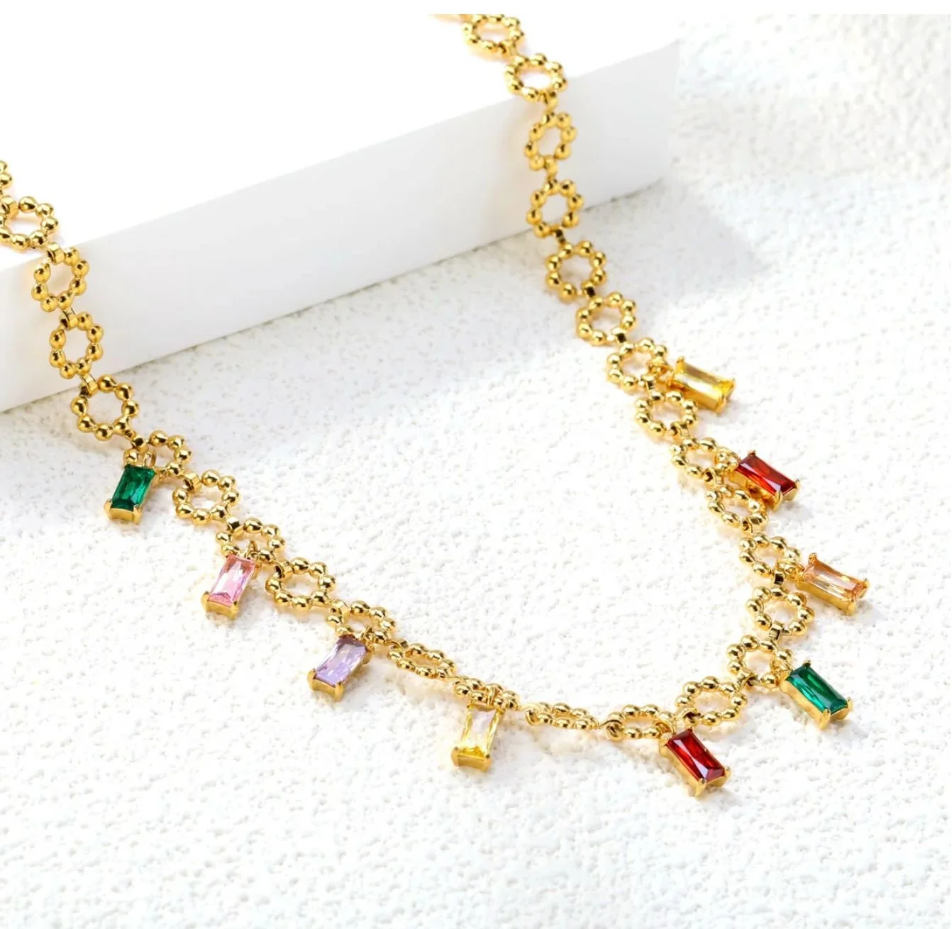 Vibrant Elegance Gemstone Necklace