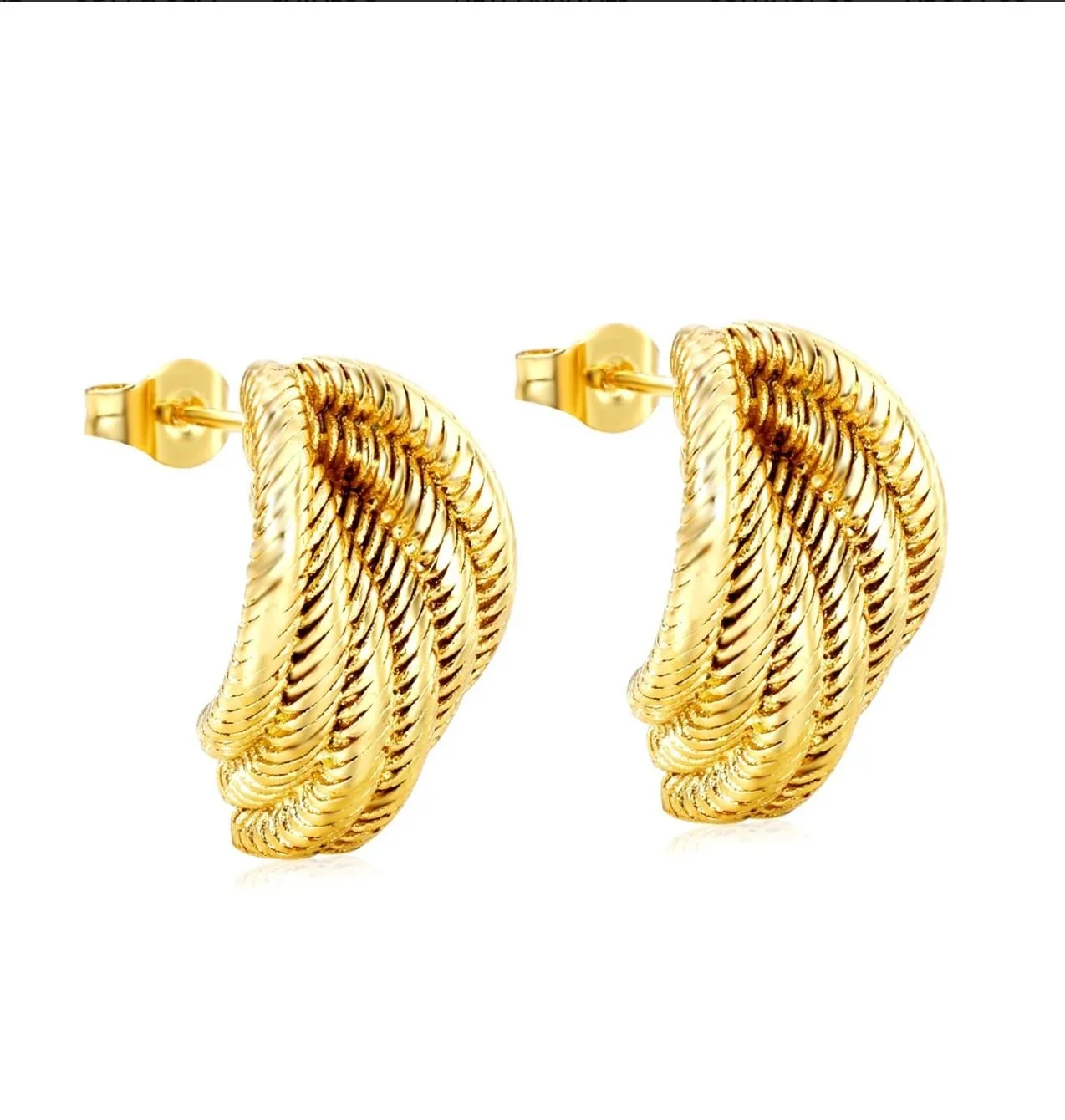 Luxe Twisted Rope Hoop Earrings