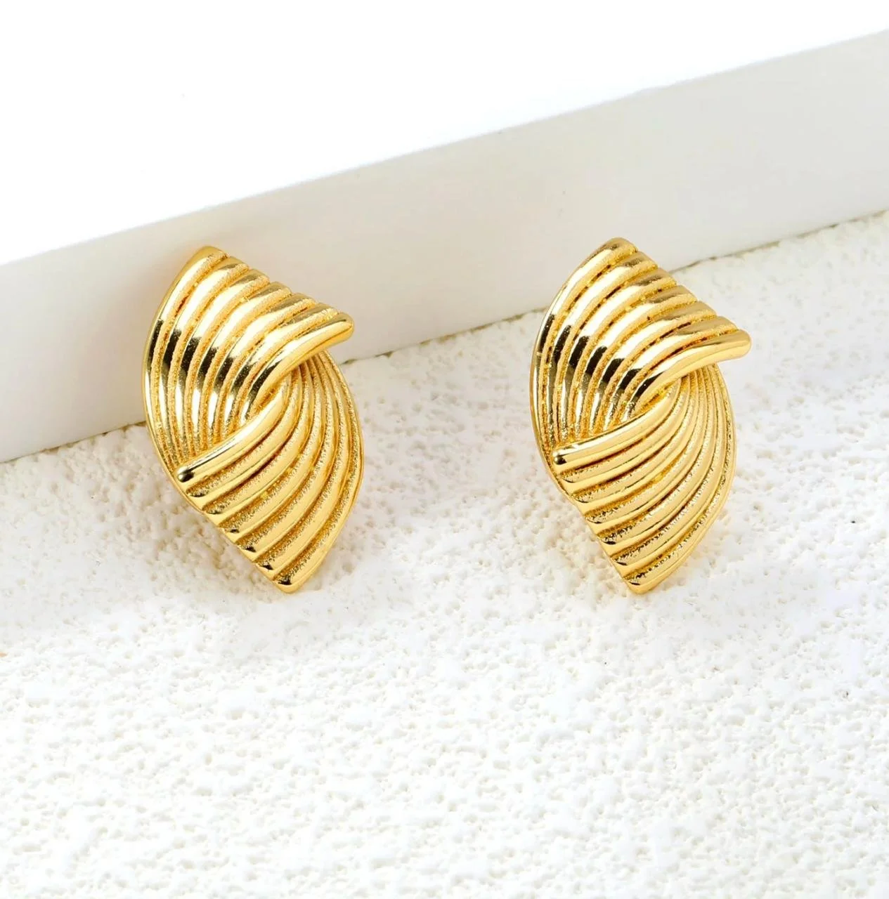 Ripple Gold Statement Earrings