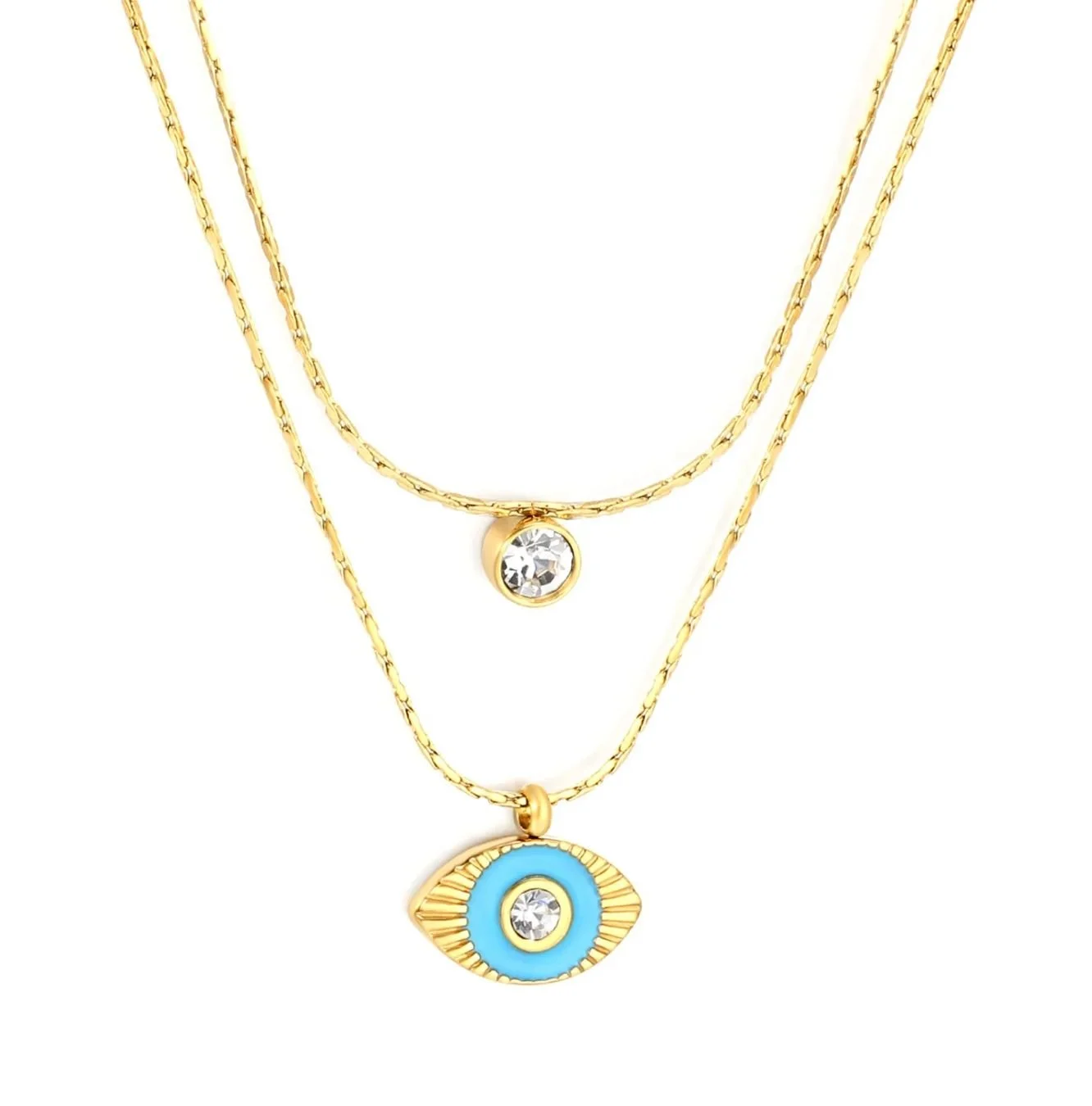 Double-Layered Blue Eye Necklace