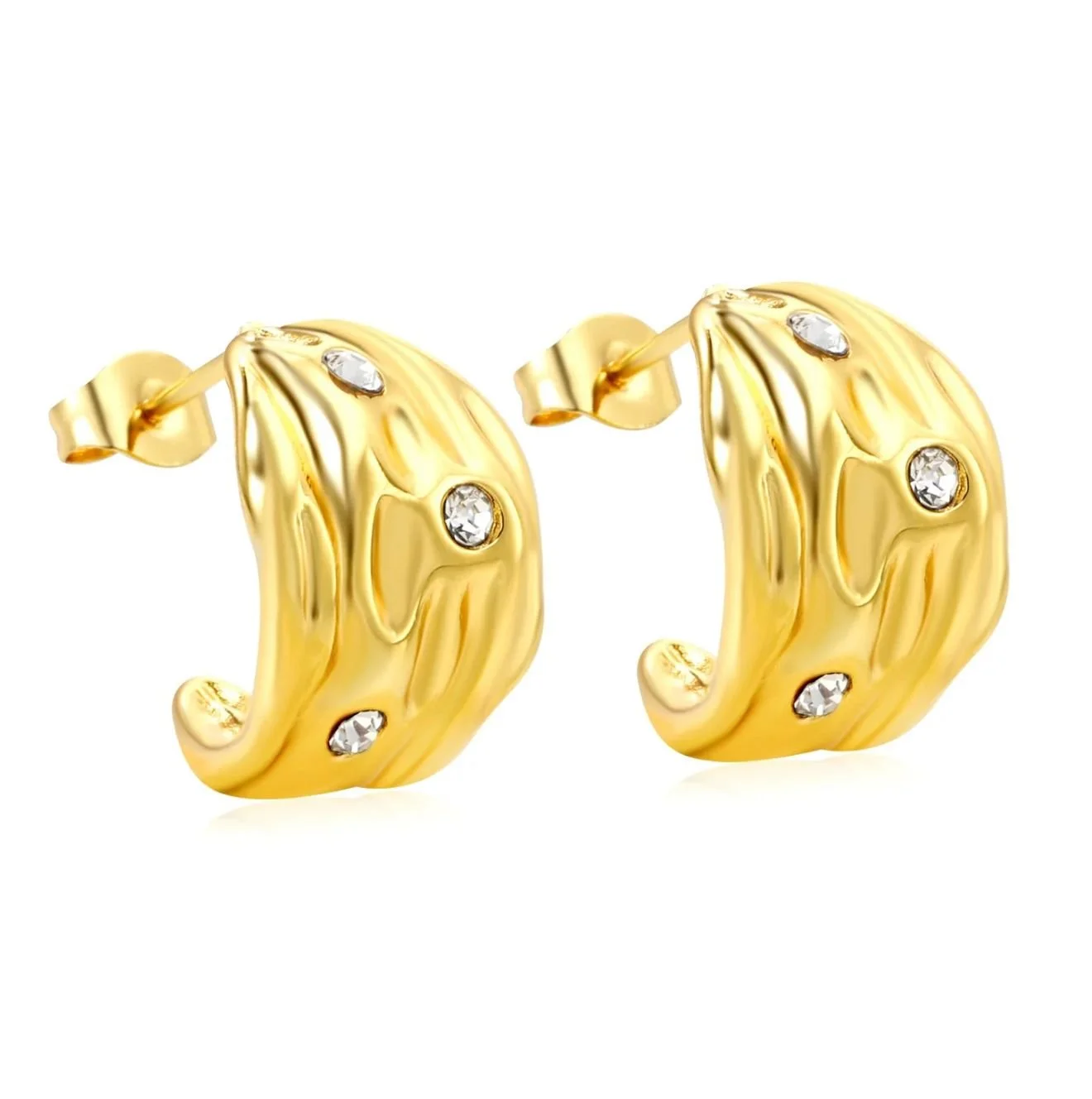 Luxe Gold Stud Earrings