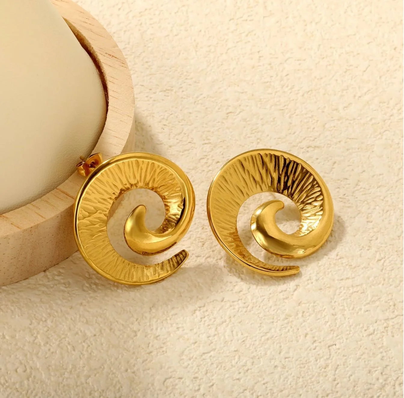 Spiral Swirl Gold Earrings