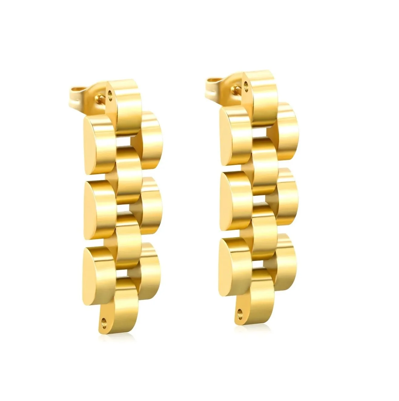Modern Gold Link Earrings
